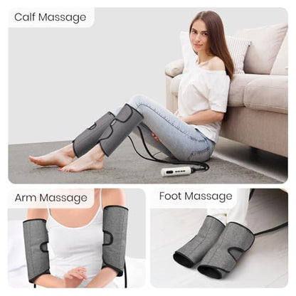 Leg Compression Massager for Circulation and Pain Relief Fsa, Air Compression Calf Massager with 3 Modes 3 Intensities 2 Timing, for Restless Legs Syndrome Relief, Wellness Gift for Mom Dad