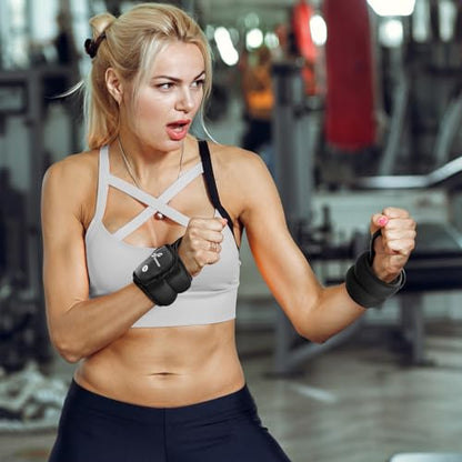 Sportneer Wrist Weights with Thumb Loops Lock for Men Women, 2 LBS /4 LBS Pair Arm Hand Weights for Running Walking Jogging Physical Therapy Gym Strength Training Cardio Exercise, Increase Wrist & Hand Resistance
