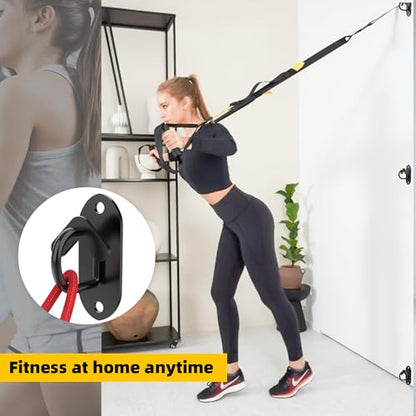Resistance Band Wall Anchors System, Wall Mount Workout Anchors for Exercise Bands, Space-Saving Home Gym Hooks for Different Levels Strength Training,Fitness