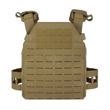 Tactical Vest for Men - Lightweight Quick Release Modular Vest Adjustable Airsoft Vest Outdoor for Running Training - color: Tan