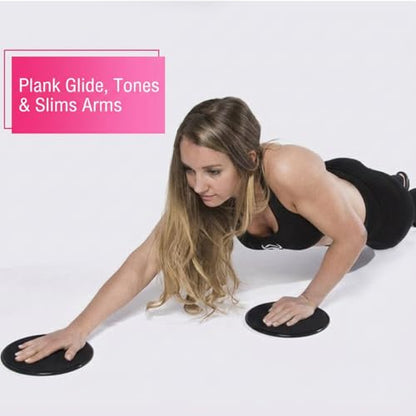 2-Pack Core Sliding Discs | Dual-Sided Workout Sliders for Carpet & Hardwood Floors, Fitness Exercise Pads for Home Gym