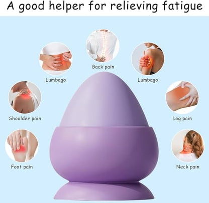 Trigger Point Massage Ball 1 Pcs Silicone Wall Mount Myofascial Release Ball Cone and Cupping 2 in 1 for Back, Neck, Feet, Leg Deep Tissue Self Massage Tool (Gray) - color: Gray
