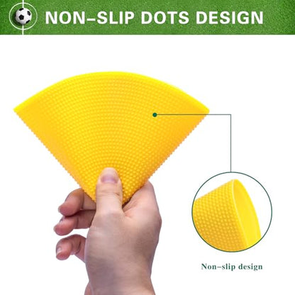 Poly Spot Markers 4inch/9 inch Non-Slip Rubber Agility Markers Flat Field Cones Floor Dots for Football, Soccer, Basketball Training Markers, School Activities, Exercise Drills, Social Distancing - style: 9inch 12Pcs(Yellow)