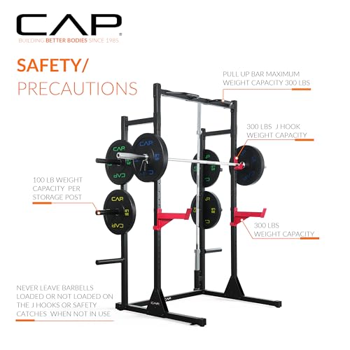 Cap Barbell Power Rack with Pull Up Bar & Attachments - Multiple Colors - color: GRAY