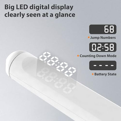 Jump Rope With Counter and App - Tangle-Free Rapid Speed Skipping Rope for Fitness, Home Exercise, Workout - Gifts for Adults, Women, Men, Kids - color: White