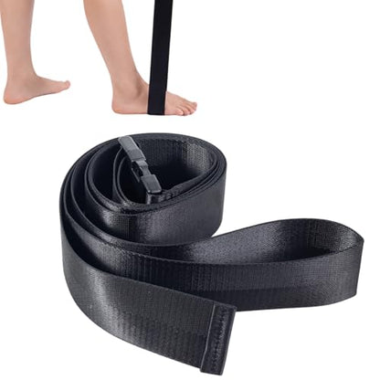 Mobilization Belt - Physical Therapy Belt Strap, Adjustable Mobilization Band Pt Strap with Thick Pad for Rehabilitation Yoga Leg Hip Exercise Seatbelts Stretching Mobility & Gym Techniques (Black)