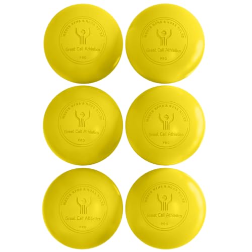 GCA Pro Lacrosse Official Game Ball NFHS College Approved Velocity 6 Pack LAX Field Tournament Rubber Practice (Yellow, 6 Balls)