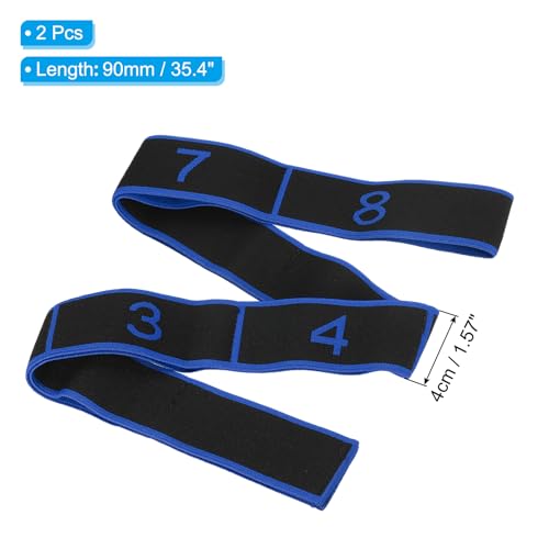 PATIKIL Exercise Bands, Yoga Stretching Strap Latin Elastic Bands for Physical Dance Stretch Pilates Resistance Bands - color: Blue/Black