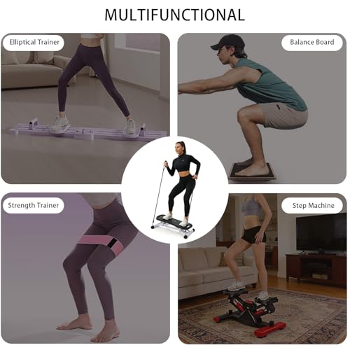 Rock Stepper Side To Side Balance Boards For Adults Includes Lcd Display & Resistance Bands A Low-impact, Compact Stepper Ideal For Targeting The Legs, Glutes, And Abs - color: White + White
