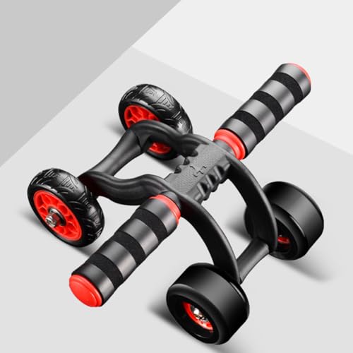 Automatic Rebound Four-wheel Fitness Device with Knee Pad, Silent Abdominal Muscle Roller for Household Core Strength Training and Equipment