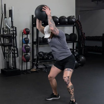 Titan Fitness Rubber Tread Slam Ball, Dead Bounce, Weight Workout - Throw, Catch, Slam, Twist - style: 10 lb