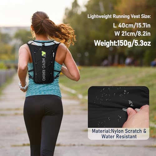Waterproof Running Vest, 5.5L Breathable Running Hydration Vest with 1.5L Water Bladder, Water Vest for Hiking, Trail Marathon Race, Ideal for Women and Men - color: Black