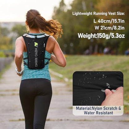 Waterproof Running Vest, 5.5L Breathable Running Hydration Vest with 1.5L Water Bladder, Water Vest for Hiking, Trail Marathon Race, Ideal for Women and Men - color: Black