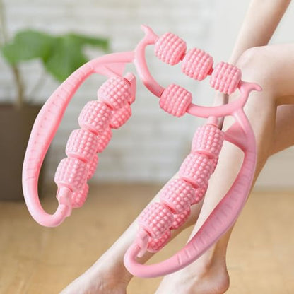 Muscle Roller Tool with 20 Wheels for Legs and Arms, Pink