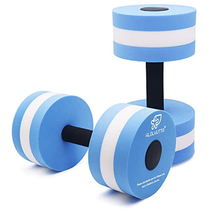 Water Dumbbells, Pool Weights for Water Exercise, 2 Pcs Aquatic Barbells - color: Blue