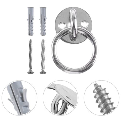 WOONEKY 1Set Suspension Trainer Bracket Heavy Duty Ceiling Anchor for Gymnastic Rings Yoga Swings Resistance Trainers Fixed Disk for Mounting