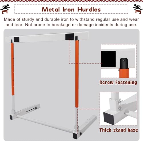 Height Adjustable Hurdles, Foldable Speed Hurdles for Agility Training, Adjustable Height Sports Practice Equipment/Track and Field Team Training Hurdles for Jumping/, 30-42in(76-106cm)