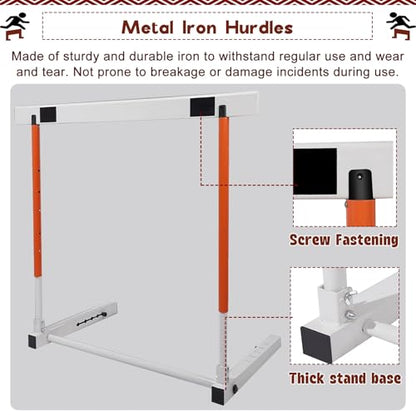 Height Adjustable Hurdles, Foldable Speed Hurdles for Agility Training, Adjustable Height Sports Practice Equipment/Track and Field Team Training Hurdles for Jumping/, 30-42in(76-106cm)