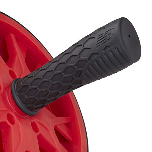 New Balance Ab Wheel - Abdominal Roller Trainer Non Skid Wheels with Sure-Grip Handles, Black/Red