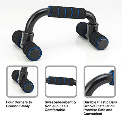 RUBEX Push Up Bars Push Up Handles for Floor Pushup Strength Training with Foam Grip and Non-Slip Handles Structure - for Perfect Floor Home Exercise, Gym and Press Fitness