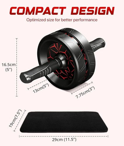 Ab Roller Wheel for Abs Workout, Exercise Wheels with Thick Knee Pad, No Noise Ab Wheel Roller for Core Workout, Abdominal Exercise, Rueda Para Abdominales, Home Gym Fitness Equipment for Men Women