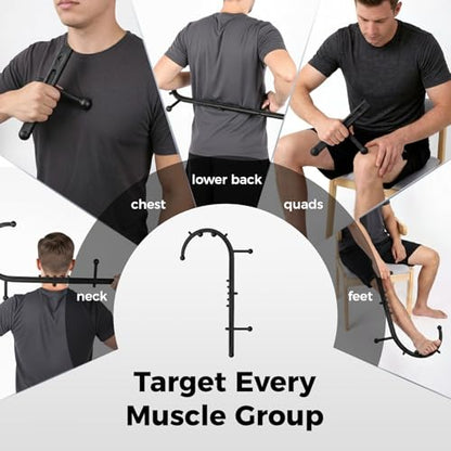 Detachable Trigger Point Massage Cane, One-Click Disassembly Massage Hook for Back, Neck & Shoulder Pain Relief, Pressure Point Massage Tool for Muscle Recovery (J Hook)