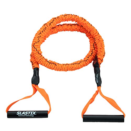 Slastix Toner Resistance Bands with Handles | Safe Sleeve Exercise Bands for Strength Training, Full Body Workouts, and Home Gym Fitness - color: Orange, size: Medium Resistance - 20 lbs.