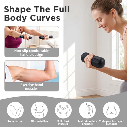 Dumbbell Set, Hand Weights For Women, 2.2lb Dumbbells Set of 2, Exercise & Fitness Dumbbells, Dumbbell Set for Walking, Yoga, Dance, Barre, Pilates, Cardio, Aerobics - color: BLACK