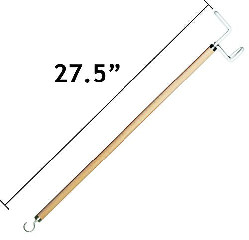 Rehabilitation Advantage 27-Inch Dressing Stick – Lightweight Wooden Dressing Aid with C-Hook & Vinyl-Coated Push/Pull Hook – Dressing Tool for Limited Mobility, Elderly, Disabled, or Post-Surgery