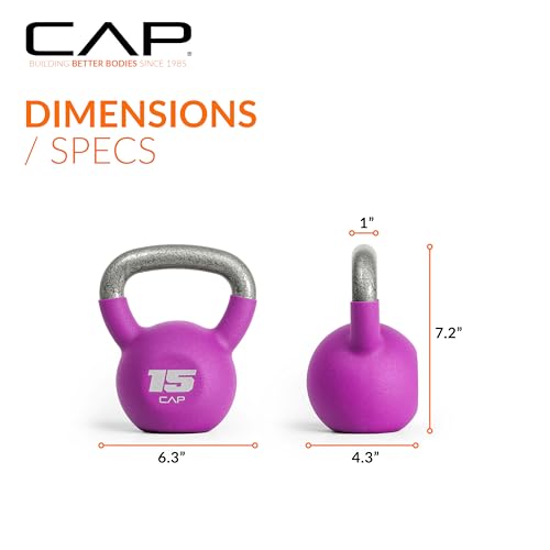 CAP Neoprene Coated Kettlebells - Multiple Sizes - size: 15.0 Pounds