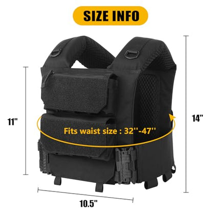 Weighted Vest Men with 35lbs - Weighted Workout Vest with Removable Iron Weights, Heavy Duty Weighted Exercise Vest for Functional Training & Calisthenics - Black