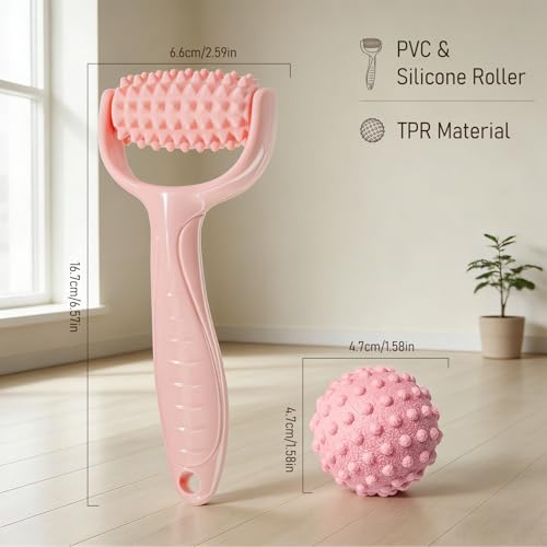 Massage Muscle Roller Stick & Ball Set 3 Pack- Deep Tissue Foot Body Massager with Trigger Point Therapy for Sore Myofascial Release Muscle Stress Relax Hand Arm Neck Feet Headache Blood Stimulation