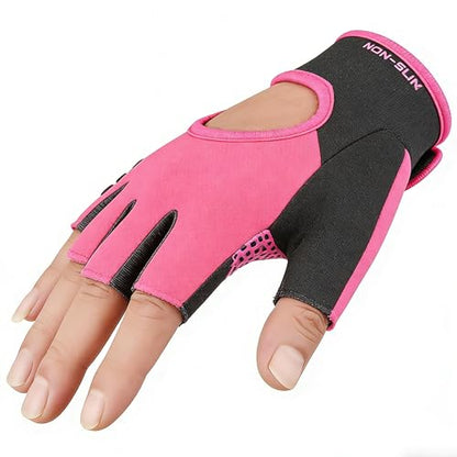 IZUS Fingerless-Cycling-Gloves Workout-Gym-Gloves for Men Women Non-Slip Palm Grip for Weight Lifting Training Fitness
