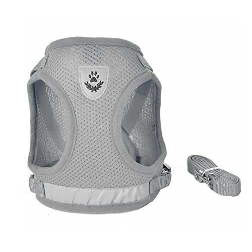 Dog Harness and Leash Set for Walking, Soft Mesh Adjustable Easy Control Lightweight Cat Vest Harnesses with Reflective Strips, Escape Proof Small Dogs Cats Vests
