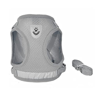 Dog Harness and Leash Set for Walking, Soft Mesh Adjustable Easy Control Lightweight Cat Vest Harnesses with Reflective Strips, Escape Proof Small Dogs Cats Vests