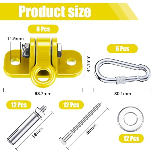 Tandefio 6 Sets Swing Hanger with Swingset Accessory, Yellow - color: Gold