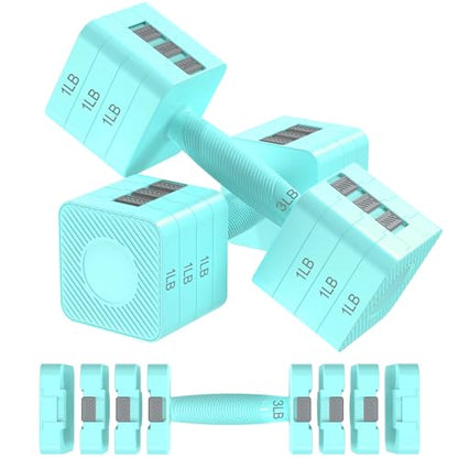 Hezeyferg 18LBS 22LBS Adjustable Dumbbells Set, Hand Weights Sets with Mutilple Levels, Adjustable Weight Dumbbells for Women/Men Home Gym Full Body Workout - color: Blue 9LB Each ( 18LB Pair )