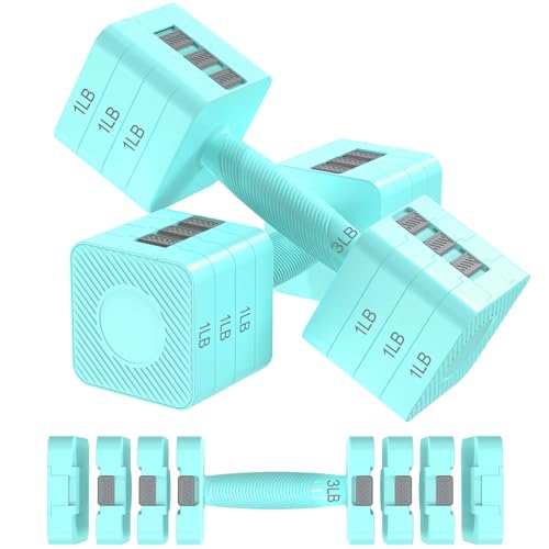 Hezeyferg 18LBS 22LBS Adjustable Dumbbells Set, Hand Weights Sets with Mutilple Levels, Adjustable Weight Dumbbells for Women/Men Home Gym Full Body Workout - color: Blue 9LB Each ( 18LB Pair )