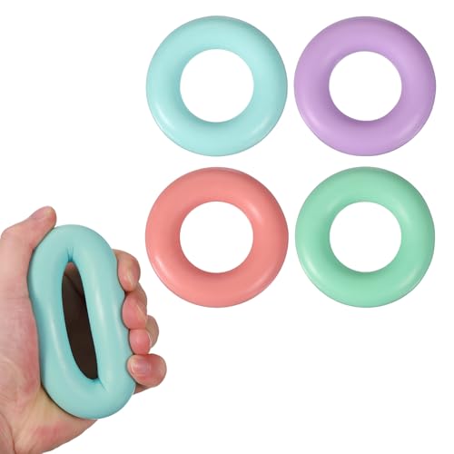 Grip Strength Trainer Rings, Portable Hand Grip Strengthener Finger Forearm Strengthener - color: Mint Green, Orange, Green, Purple, size: 4.5"(20-50LB)