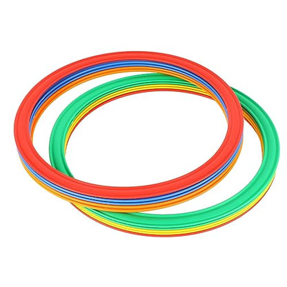Dioche Kids Agility Speed Ring Set with 10 Rings & 10 Buckles, Outdoor Sports Training Toy for Speed Coordination Jumping Games Playground Fitness Equipment