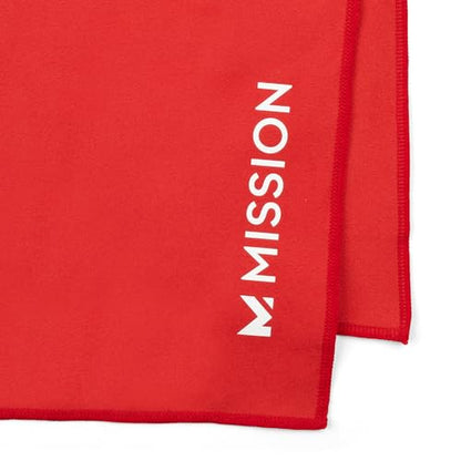 MISSION On-The-Go Cooling Towel - Soft, Lightweight Fabric - Cools Up to 2 Hours - UPF 50 Sun Protection - Machine Washable (Red) - color: Red
