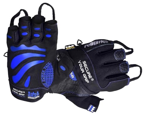 Gym Gloves Protect Your Hands & Improve Your Grip Weightlifting Grips - color: Blue, size: Large