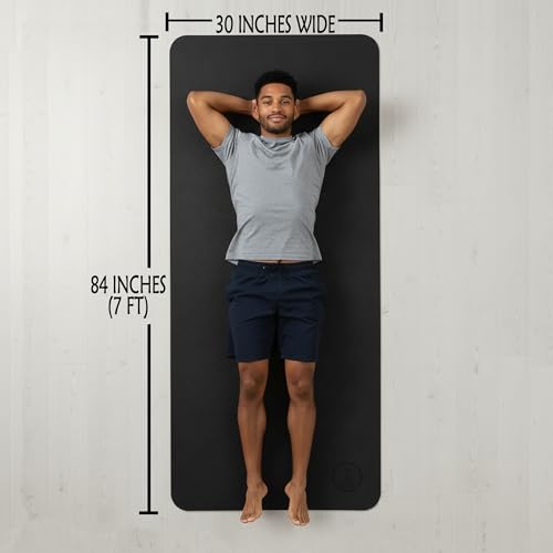 Extra Large Yoga Mat XL, Wide and Long, Extra Thick Non Slip Exercise Mat - color: Black, size: 6mm
