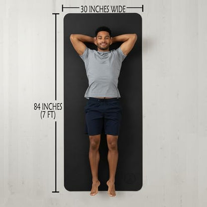Extra Large Yoga Mat XL, Wide and Long, Extra Thick Non Slip Exercise Mat - color: Black, size: 6mm