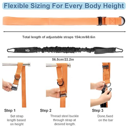 Pull Up Assistance Bands, Adjustable Heavy Duty Assisted Bands for Pull Ups - color: Orange