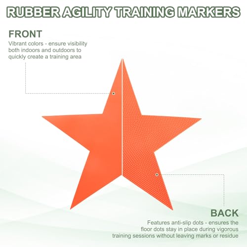 Spot Markers, Star Arrow Poly Spot Marker for Agility Training Floor Dots Non-Slip PE Equipment