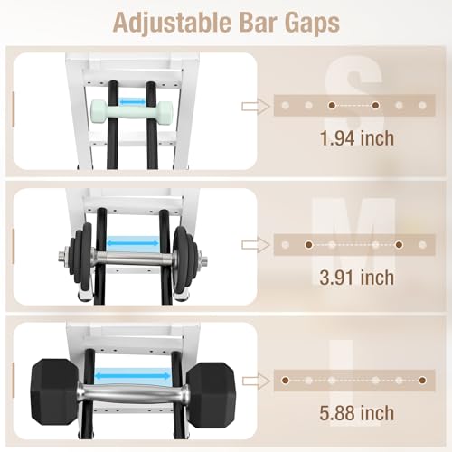 Small Dumbbell Rack，Heavy Duty Adjustable Dumbbell Weight Rack with Side Hooks,Gym Equipment Weight Set holderfor Dumbbell,Kettlebells Rack, Other Gym Accessories