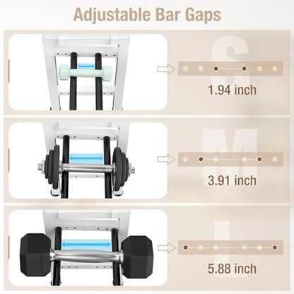 Small Dumbbell Rack，Heavy Duty Adjustable Dumbbell Weight Rack with Side Hooks,Gym Equipment Weight Set holderfor Dumbbell,Kettlebells Rack, Other Gym Accessories