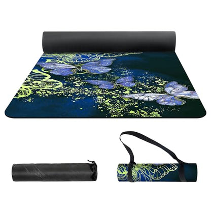 nuveti Yoga Mat Print Extra Thick TPE Non Slip Fitness Exercise Mat with Carrying Bag,72"x24" Extra Thick 6MM Exercise & Workout Mat for Yoga, Pilates Fitness and Floor Exercises