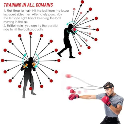 Kids Headband Reflex Ball - PU Reflex Ball Headband, Youth Boxing Training Ball | Exercise Hand-Eye Coordination Boxing Balls, Kid's Training Ball for Bedroom, Courtyard, Parks, Gym